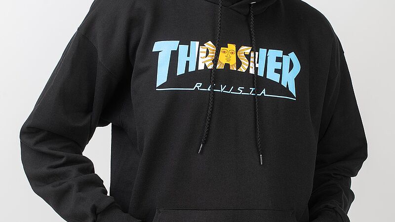 Trasher Argentina Hoodie black im Skateshop Titus Köln