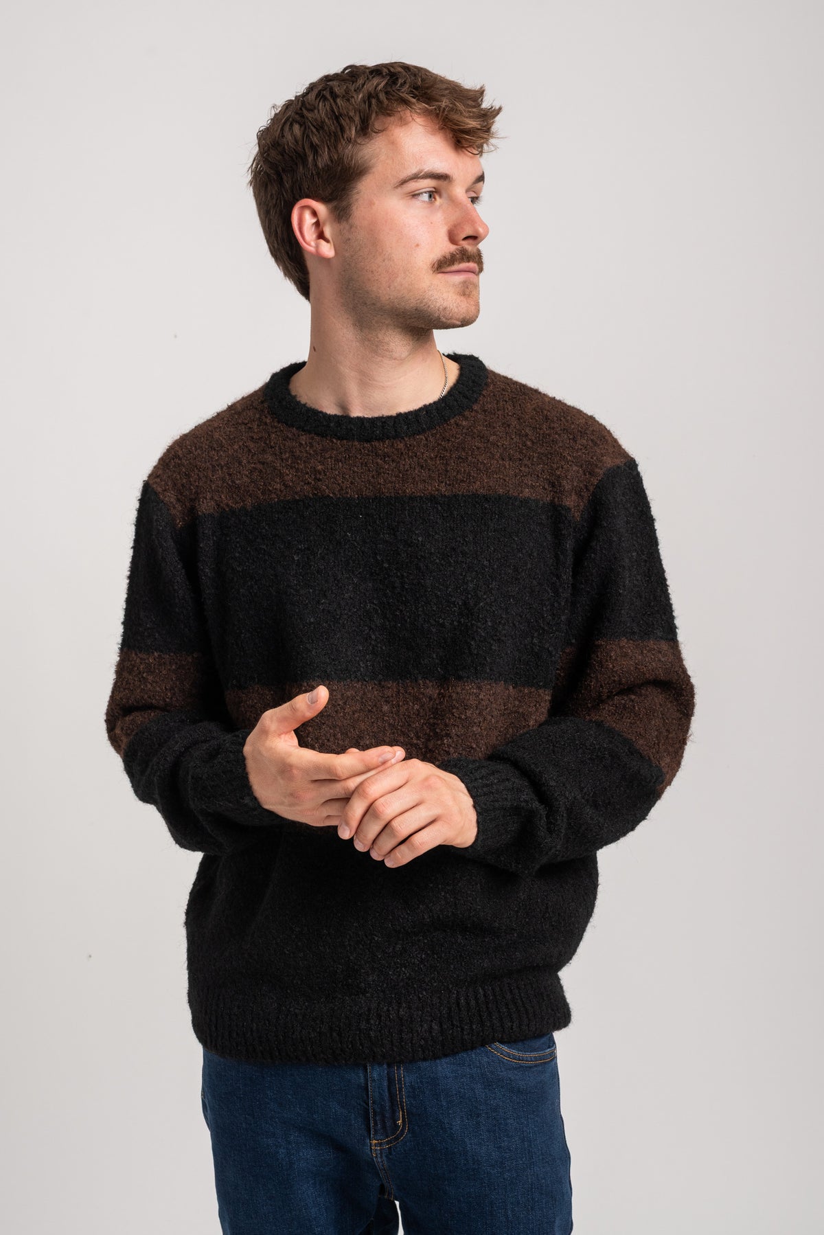 Rules Mavik Strickpullover darkcoffee-black – Detailansicht 1