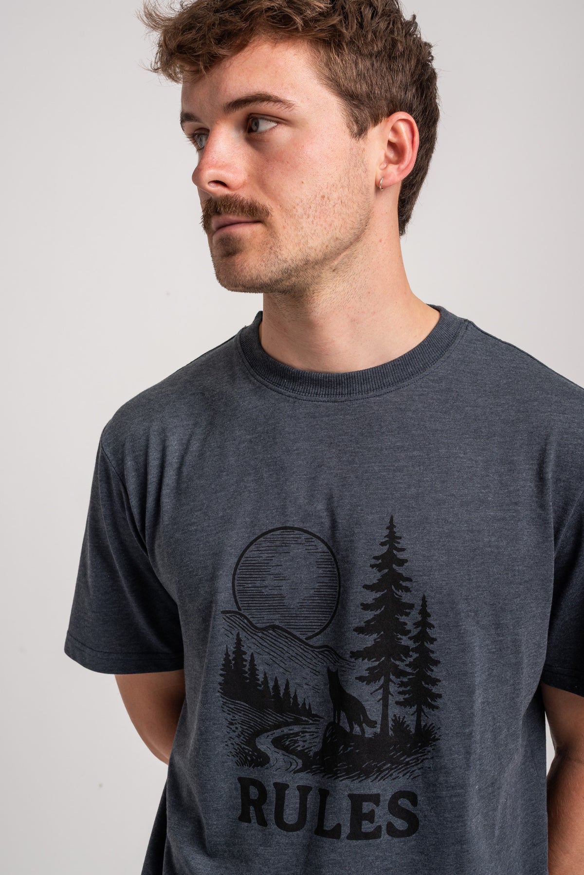 Rules Jonel T-Shirt fogbluemottled – Rückenansicht