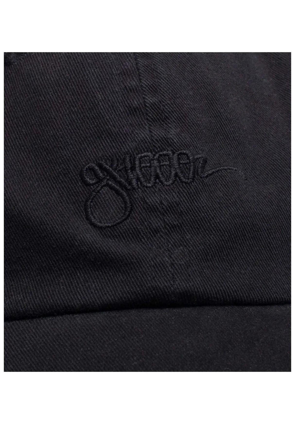 Tag Hat 6-Panel Unstructured Strapback black-washed Rueckenansicht