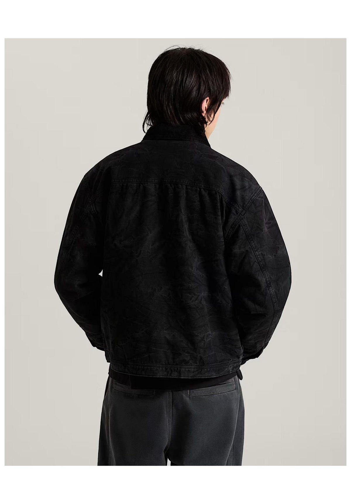 Vans Nico Cropped Chore Canvas Winterjacke black – Rückenansicht