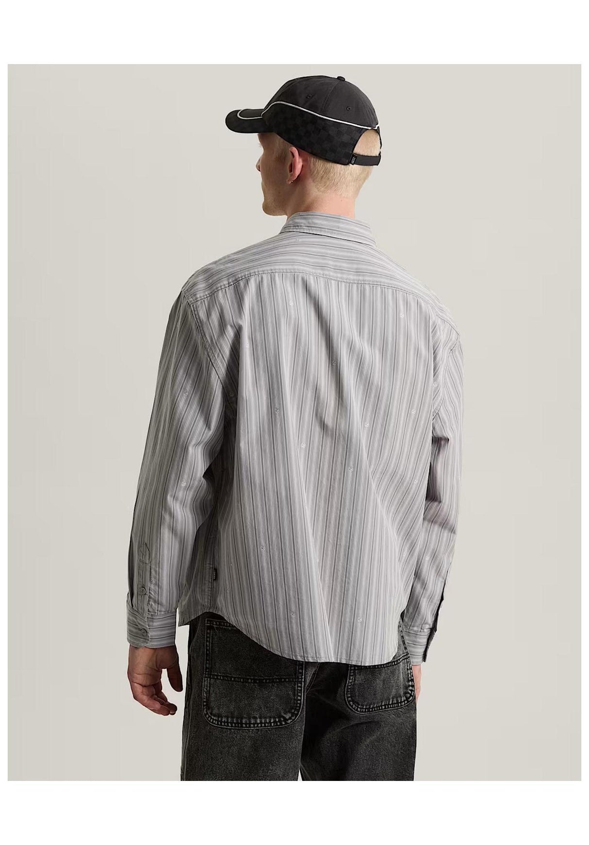 Vans x Rowan Stripe Hemd-Langarm lightgrey – Rückenansicht