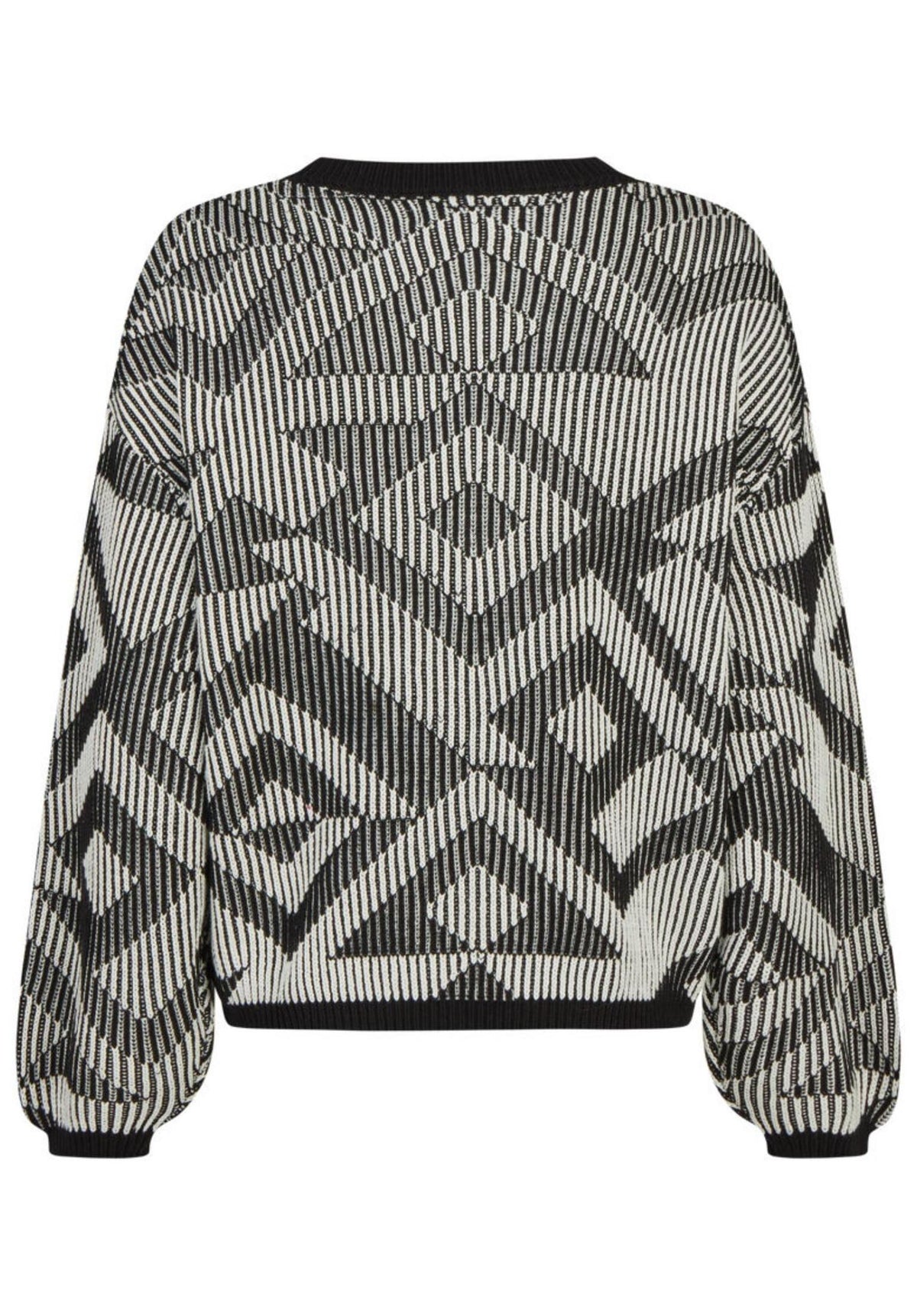 iriedaily Ribby Strickpullover black-white – Rückenansicht