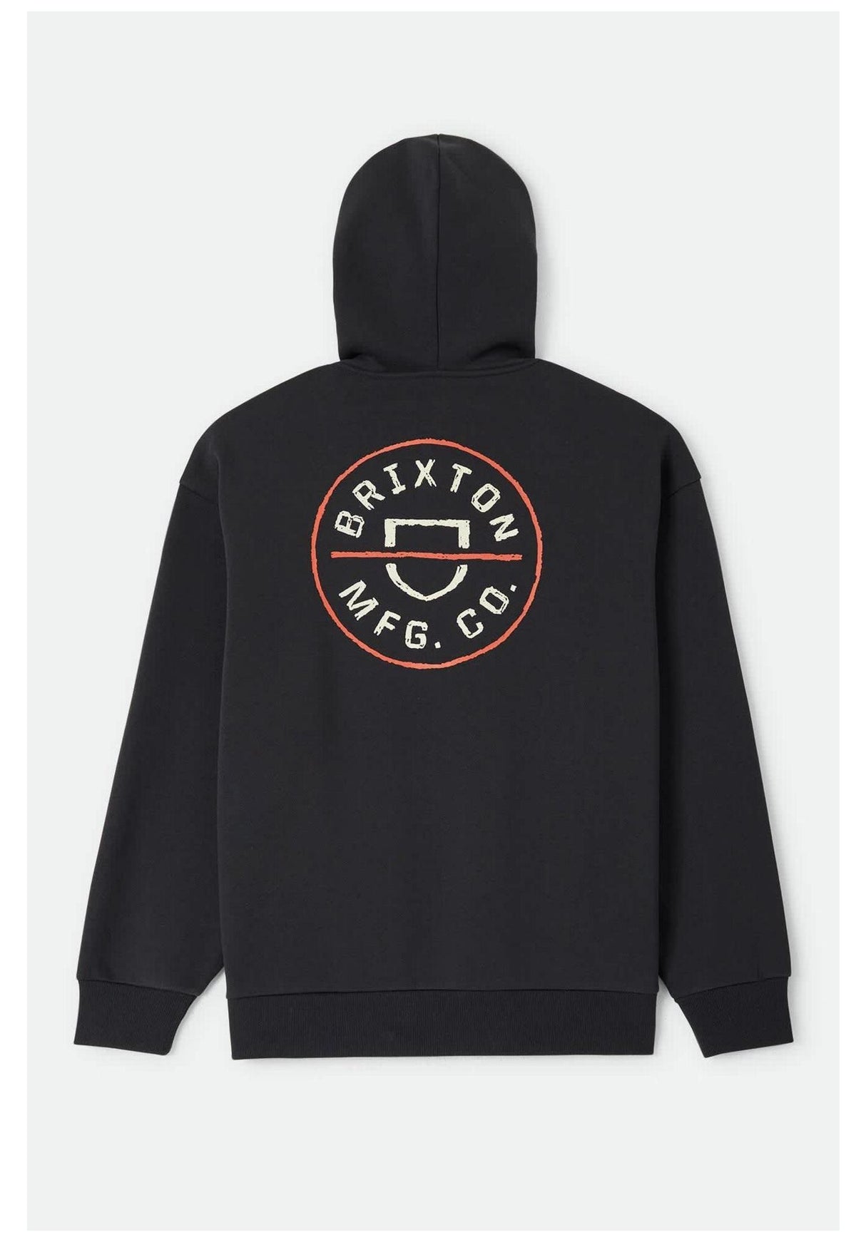 Brixton Crest II Hood Hoodie black – Rückenansicht