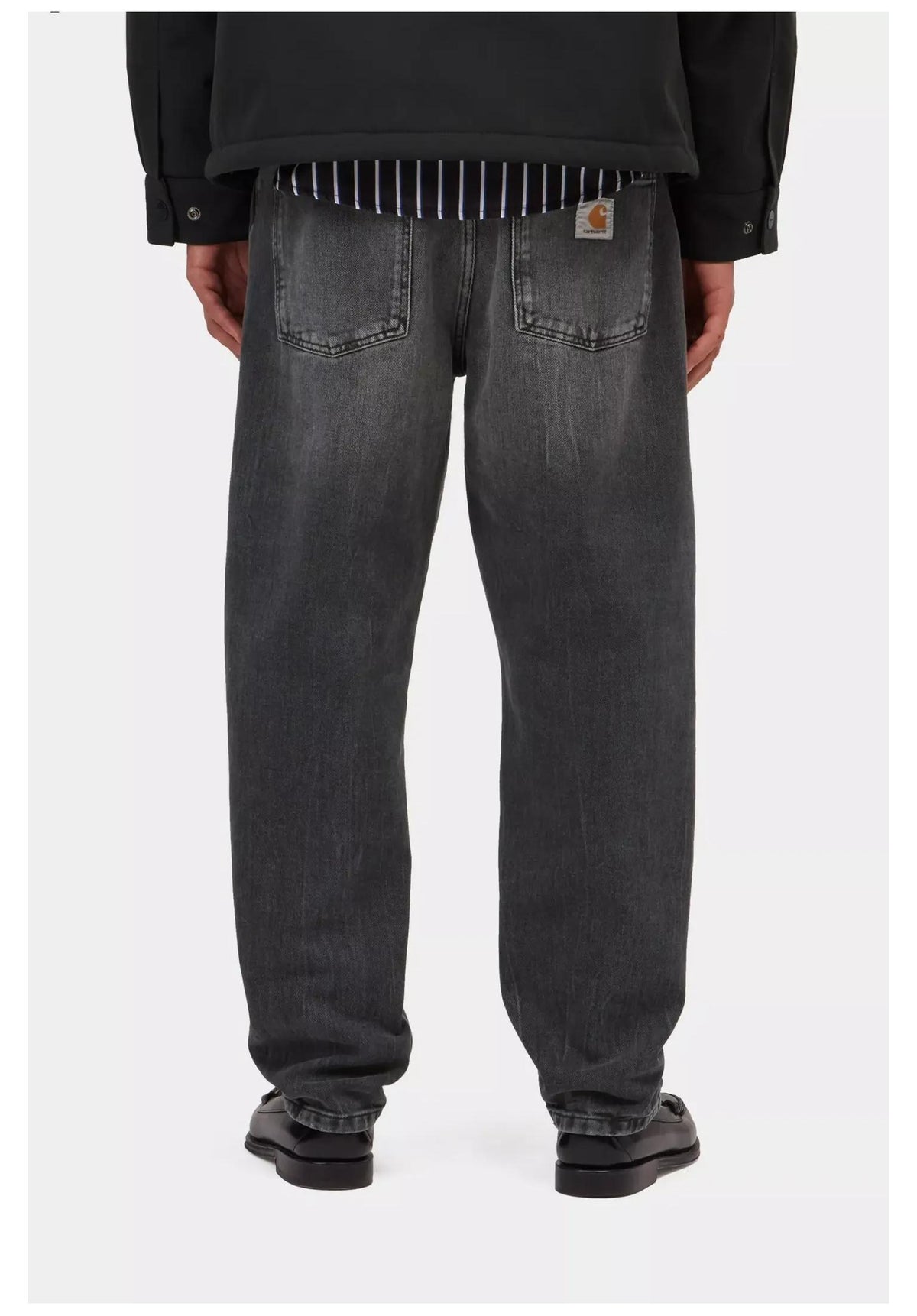 Carhartt WIP Newel Pant (Maitland / cropped) Jeans blackmarbleusedwash – Rückenansicht