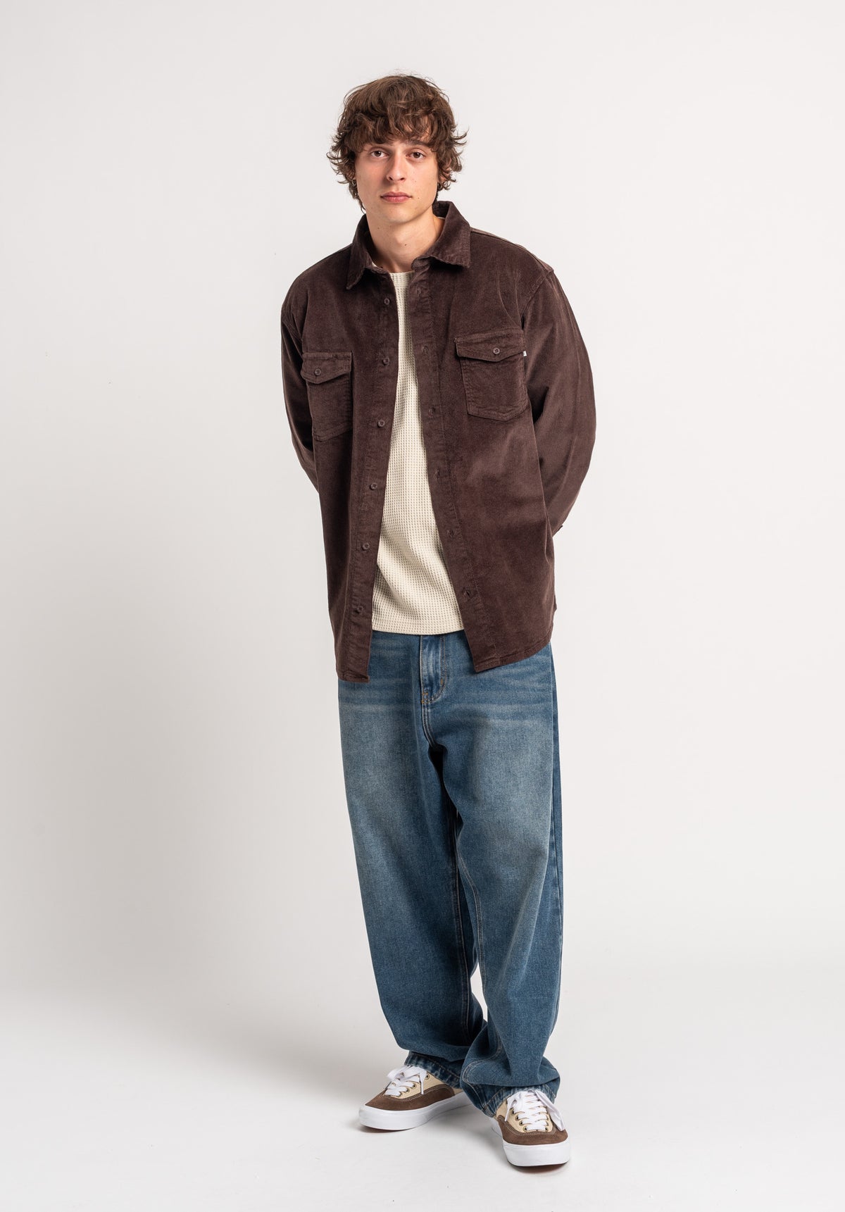 TITUS Roman Cord Hemd-Langarm darkbrown-cord – Detailansicht 2