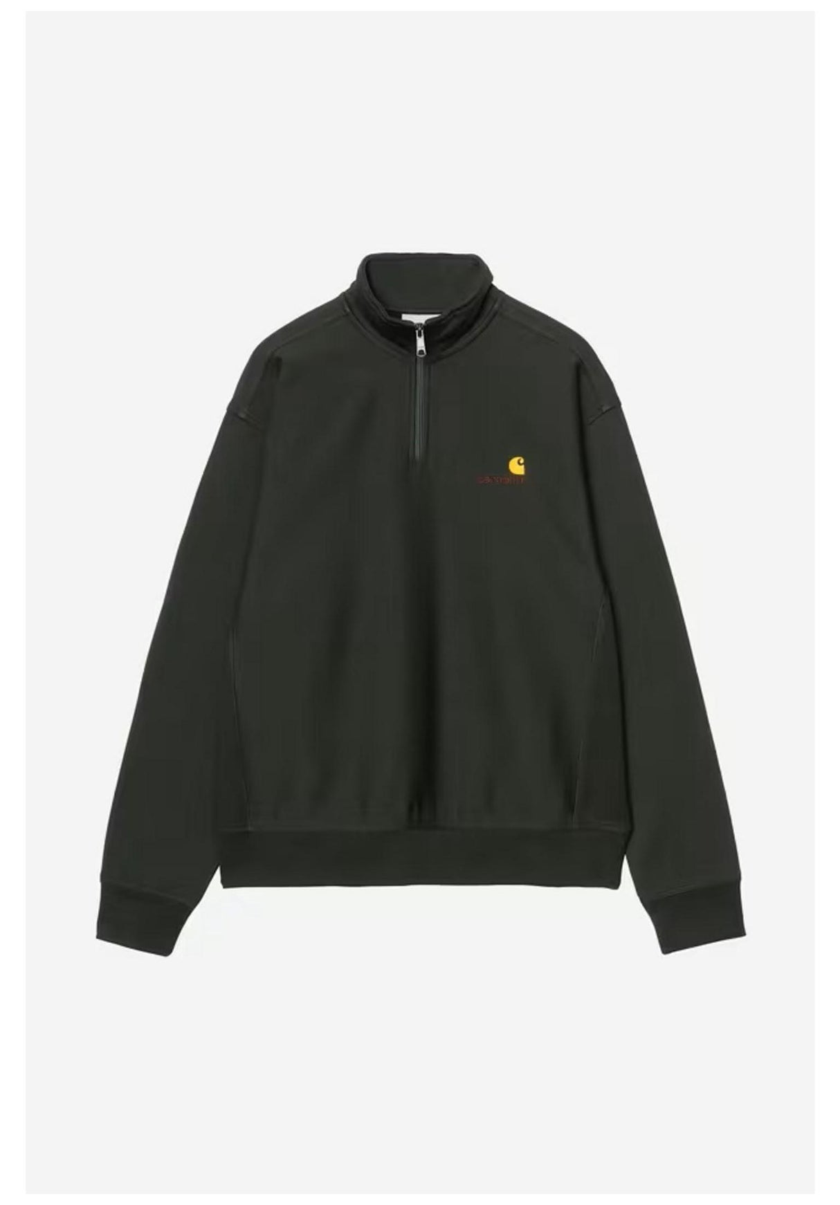 Half Zip American Script raven Rueckenansicht