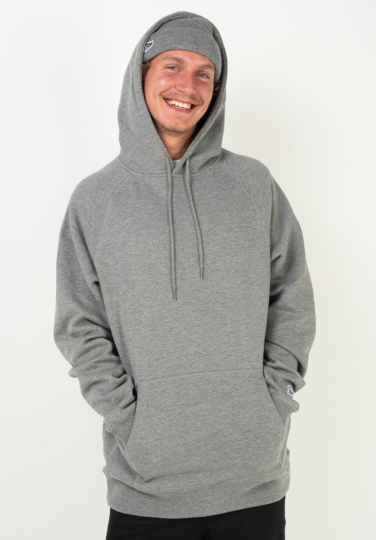 Script Hoodie greymottled Rueckenansicht