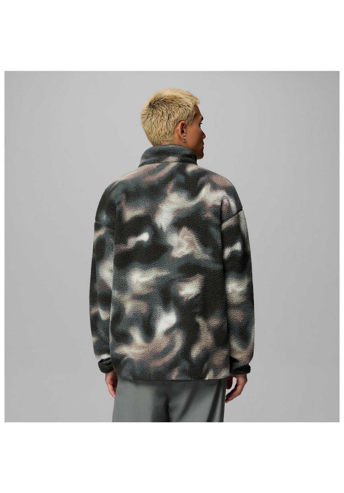 Columbia Helvetia II Printed Half Snap Fleece Übergangsjacke sedonasage-dyeflow – Rückenansicht