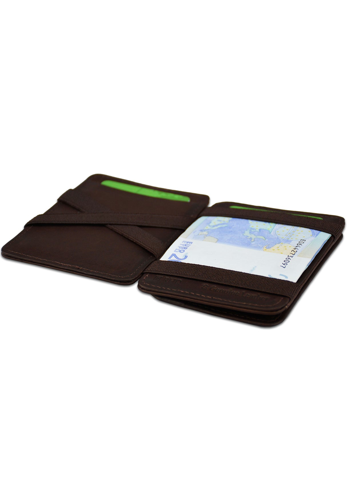 Magic Coin Wallet RFID brown Closeup1