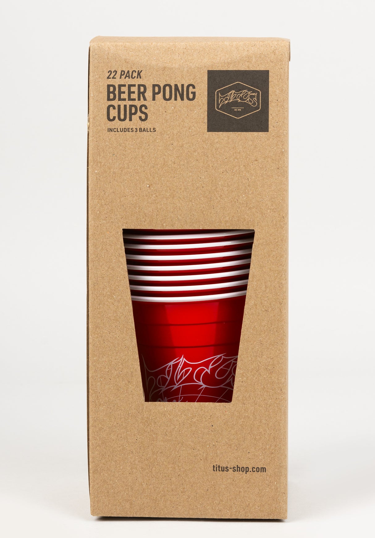 TITUS Skates Beer Pong Cups 22 Pack red Rueckenansicht