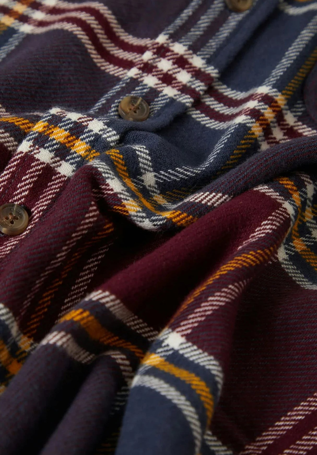 Bowery Flannel moodindigo-port-saffron Closeup1