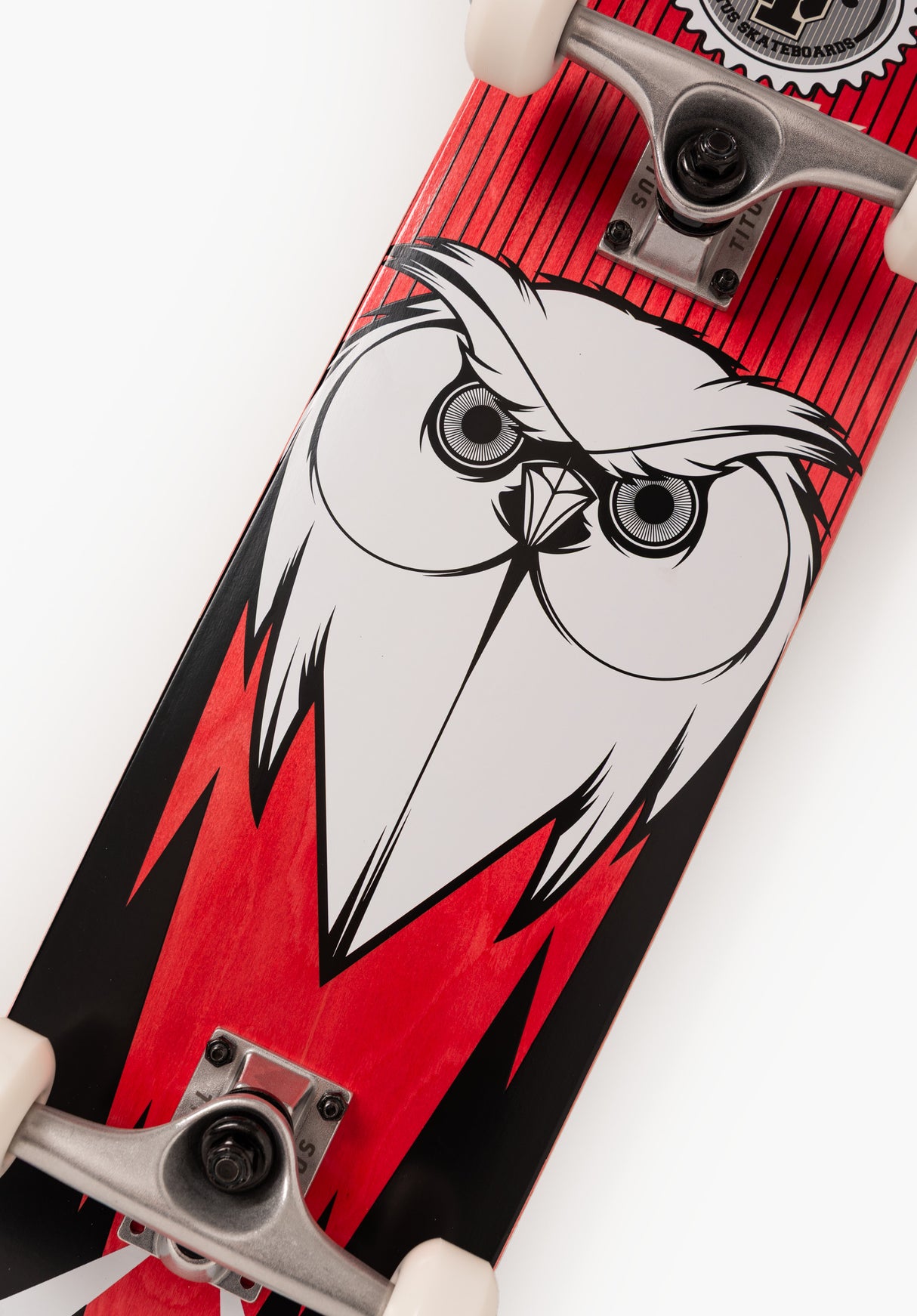 Blackbird Owl Mini black-red-white Closeup1