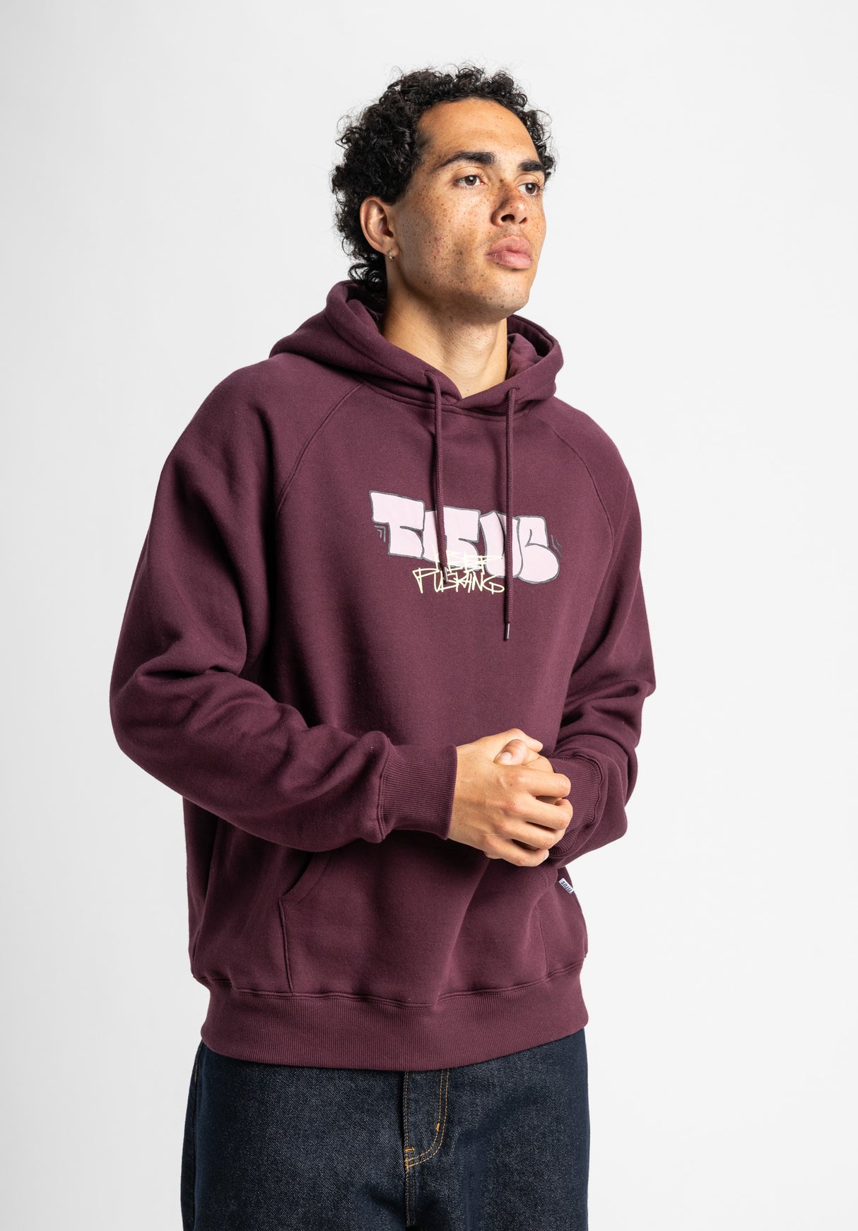 Keep Pushing Tag darkcherry Closeup1