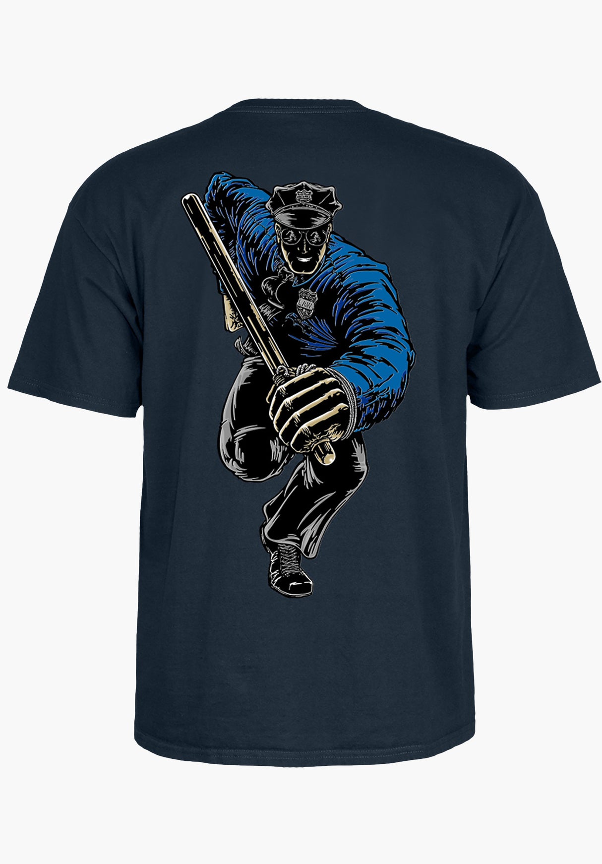 Chris Senn Police navy Rueckenansicht