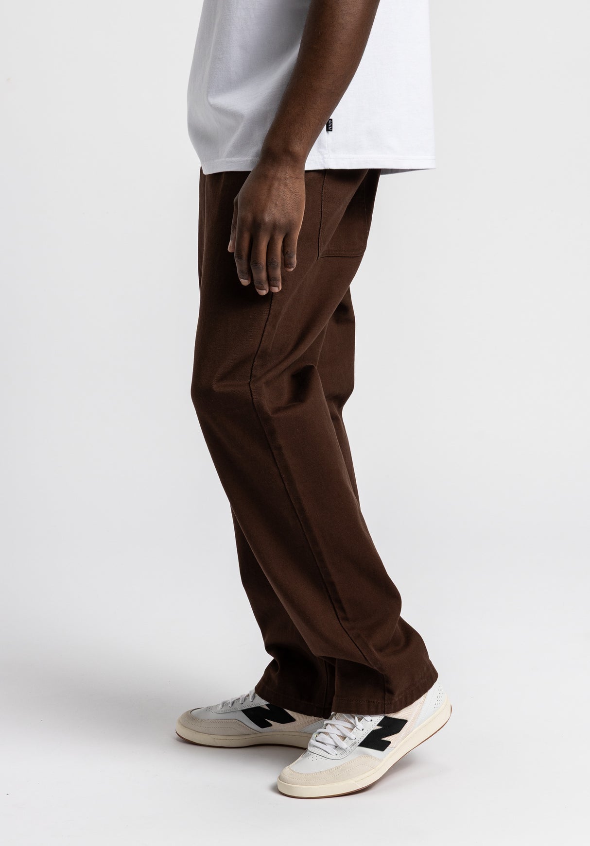 Workpant darkbrowndenim-washed Closeup1