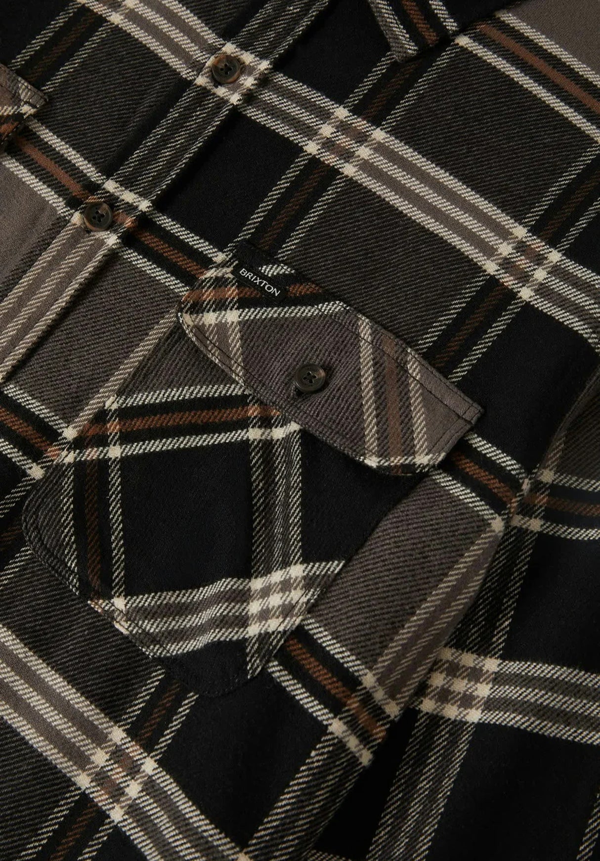 Bowery Flannel black-charcoal-pinecone Closeup1