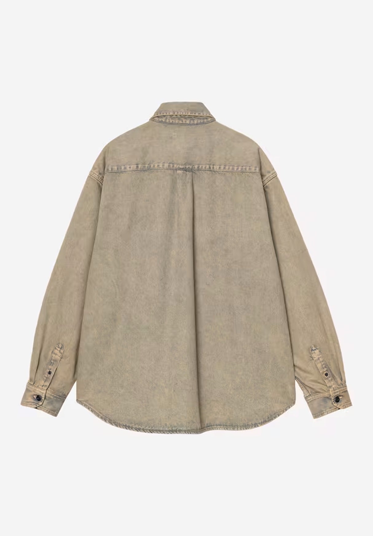 Tigan Shirt Jac blue-leathergarmentdyed Rueckenansicht