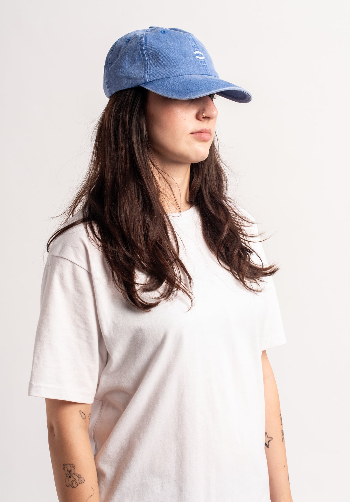 HXGN Icon Dad Cap oceanbluefaded Closeup1