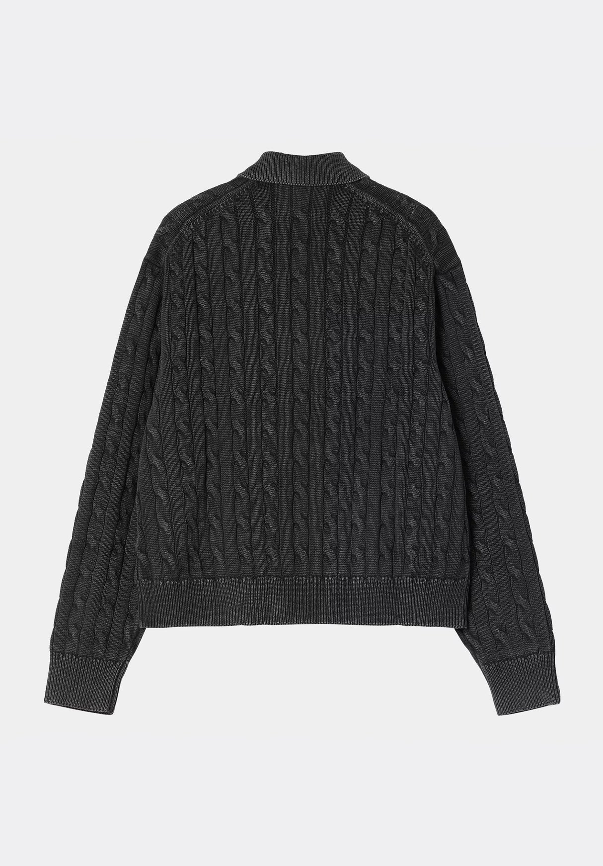 W Carter Sweater Jacket blackgarmentdyed Rueckenansicht