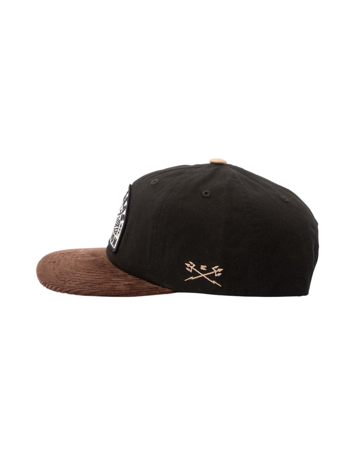 Oberon Unstructured 6-Panel Snapback black-brown Seitenansicht
