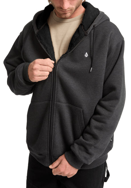 Single Stone Lined Zip heatherblack Closeup2