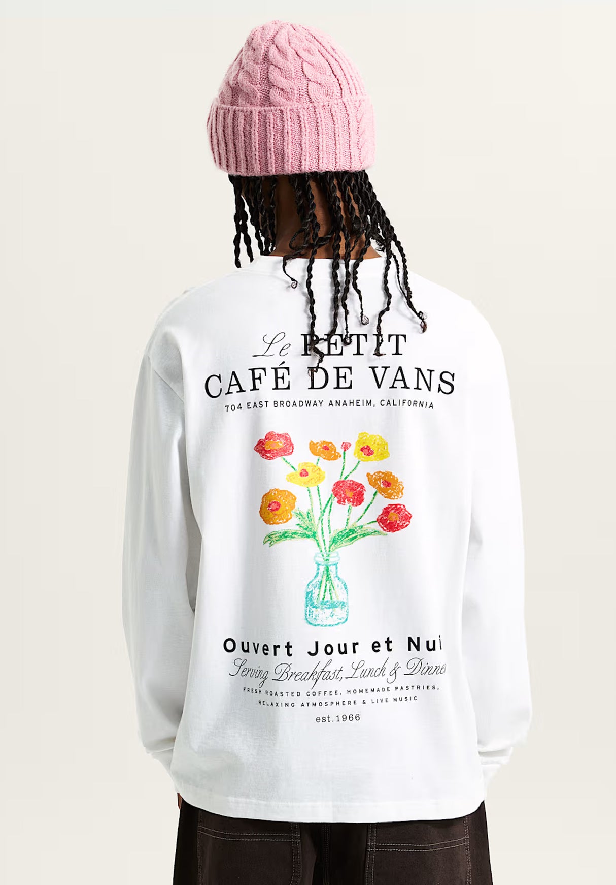 Cafe Vans white Rueckenansicht