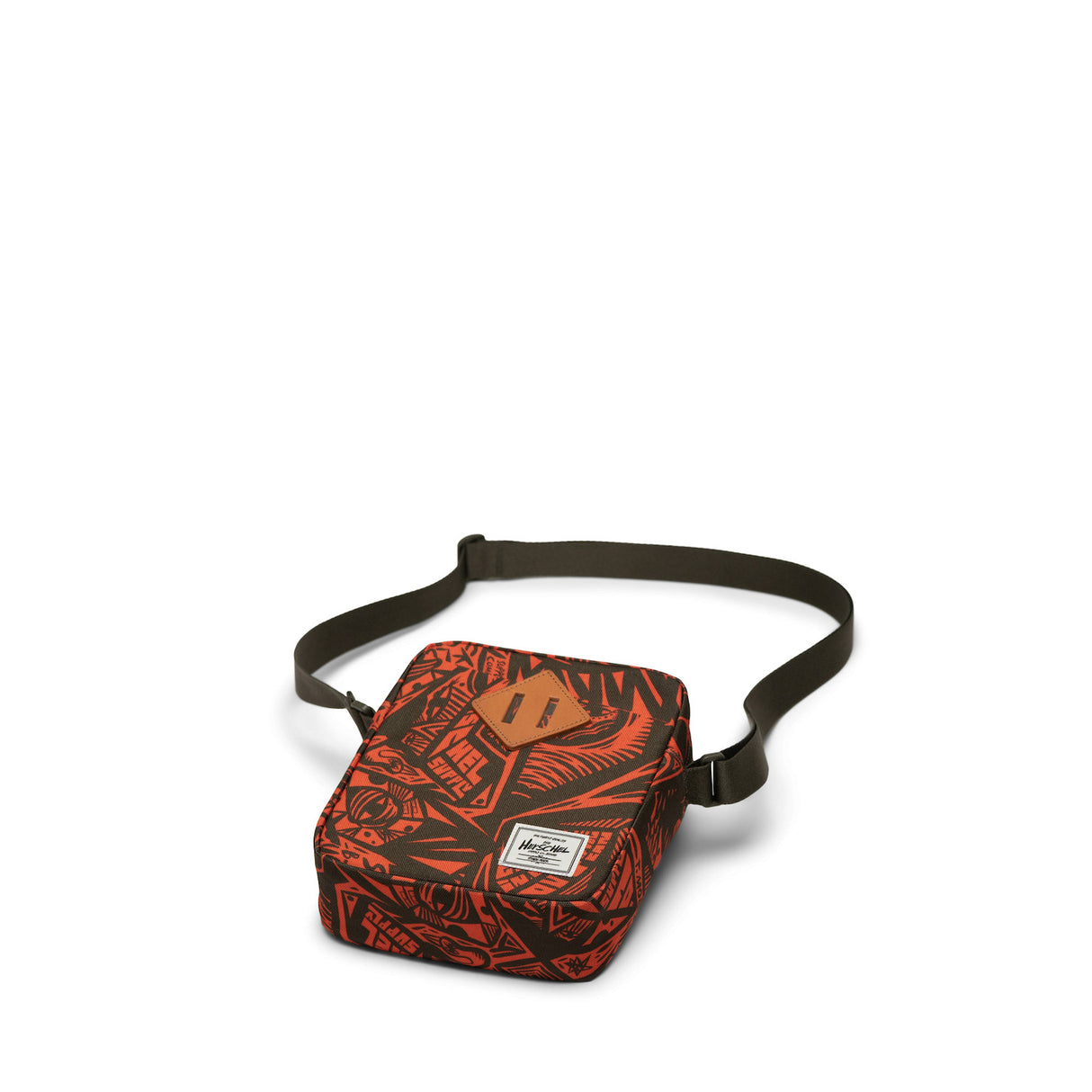 Thomas Campbell Heritage Crossbody TC forest night-saddle brown Closeup1