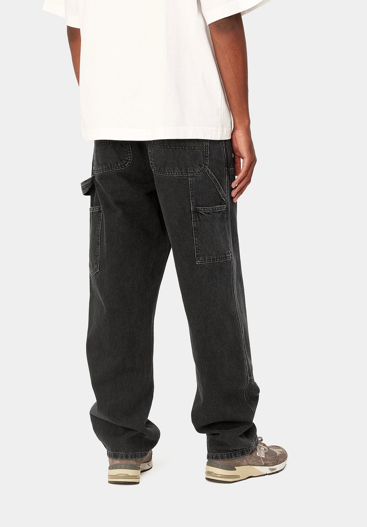 Double Knee Pant Denim blackstonewashed Rueckenansicht