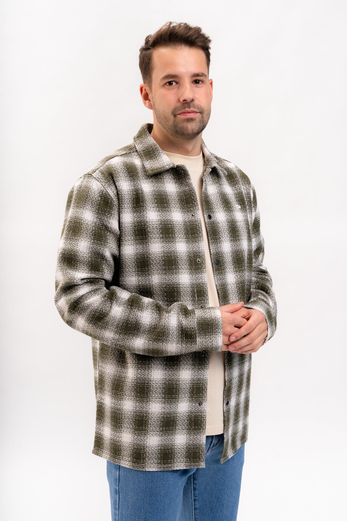 Paris olive-checked Closeup1