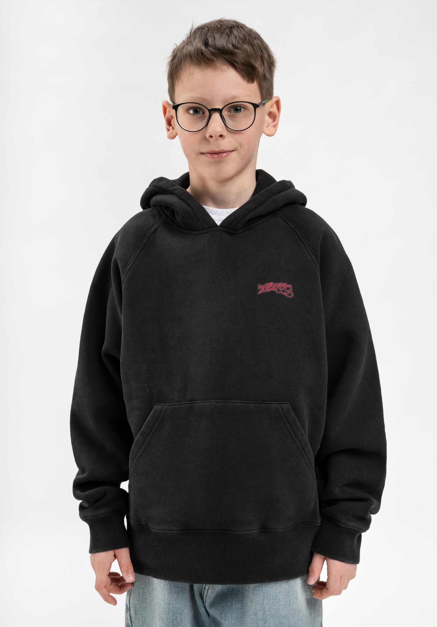 Retro Classic Logo Kids blackfaded Rueckenansicht Zoom Image