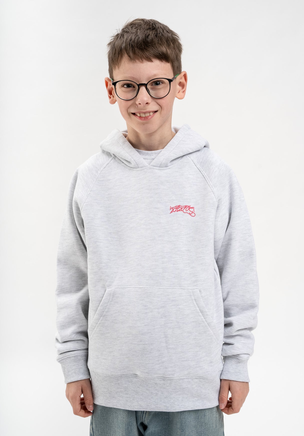 Retro Classic Logo Kids lightheathergrey Rueckenansicht