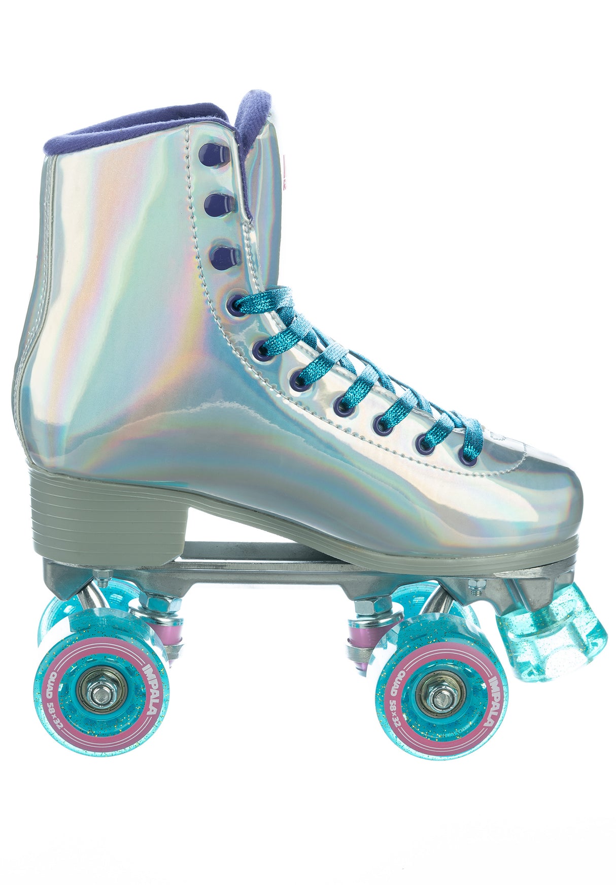 Quad Rollschuhe / Rollerskates holographic Oberansicht