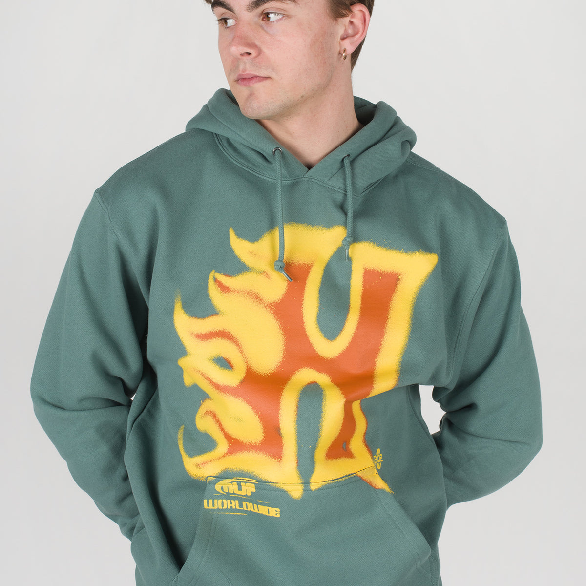 Heatwave HUF Hoodie in sage für Herren – TITUS