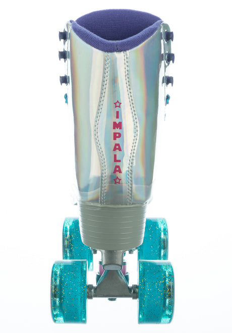 Quad Rollschuhe / Rollerskates holographic Seitenansicht