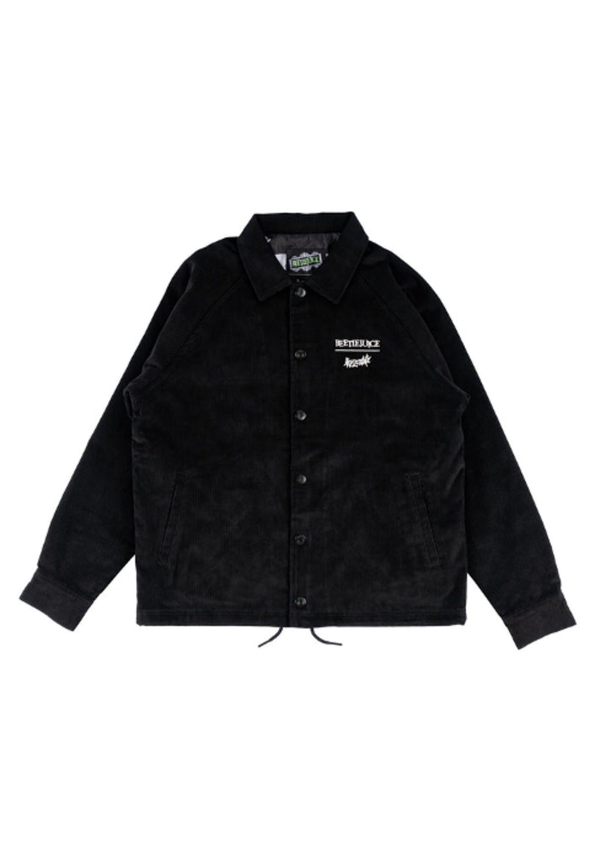 x Beetlejuice Sandworm Corduroy Coaches Jacket black Rueckenansicht