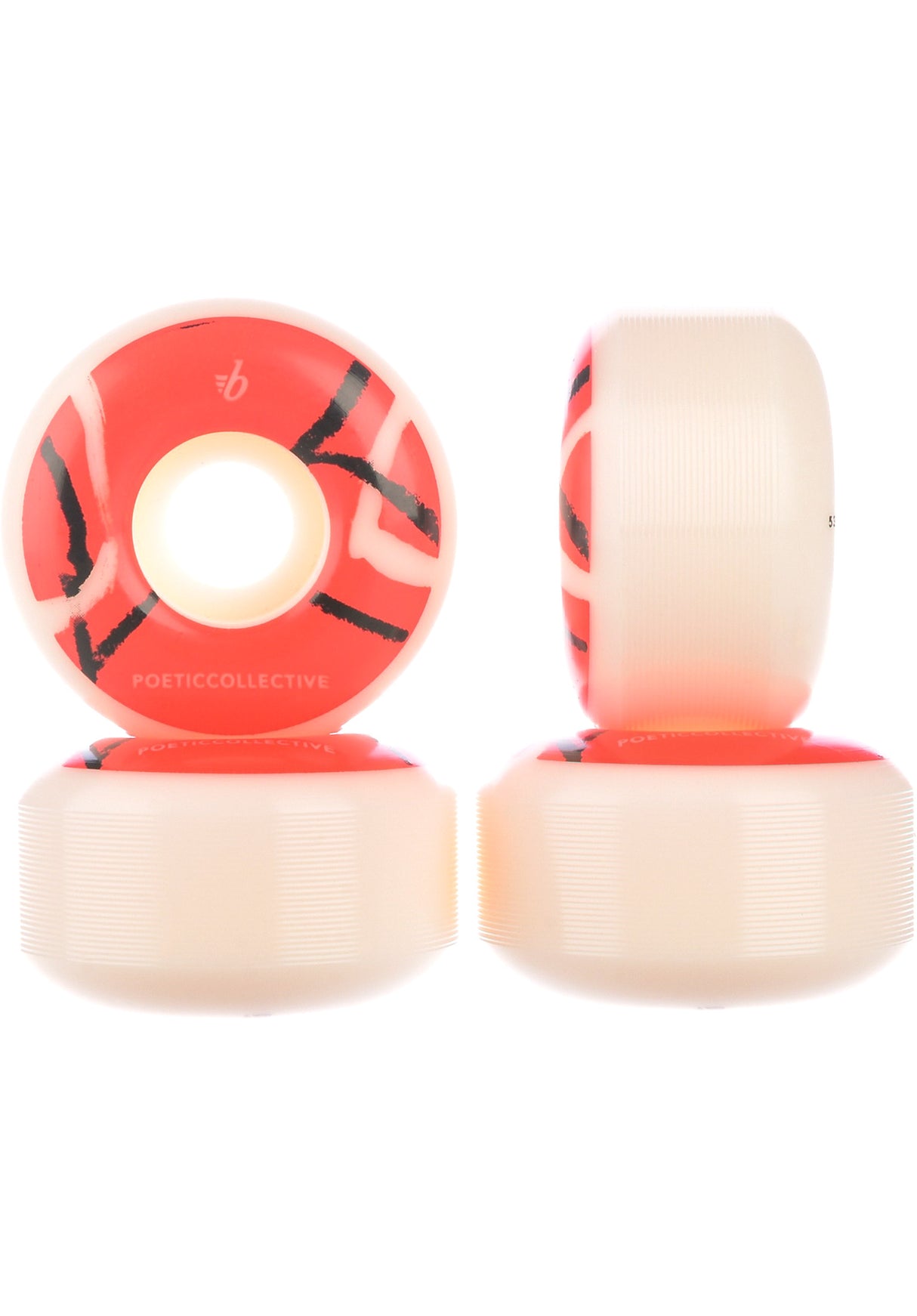 x Poetic Collective Round 101A white-red Rückenansicht