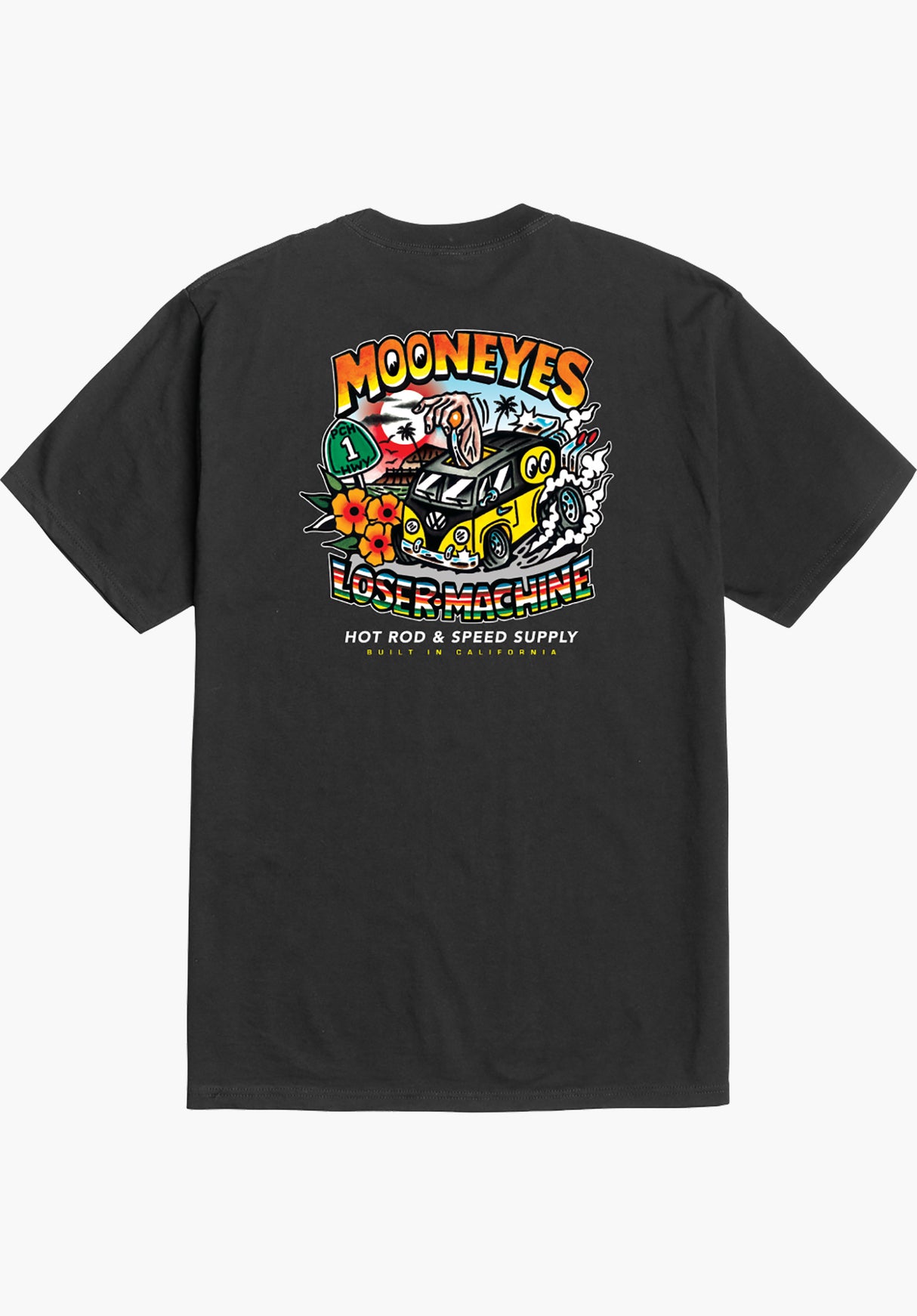 x Mooneyes Pacific Coast HWY black Rückenansicht