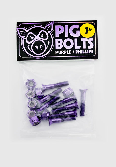 Pig 1" Kreuz Anodized Bolts Set Montagesatz purple – Vorderansicht