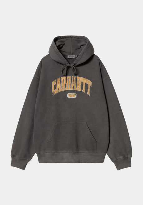 Carhartt WIP Library Hoodie blackgarmentdyed – Vorderansicht