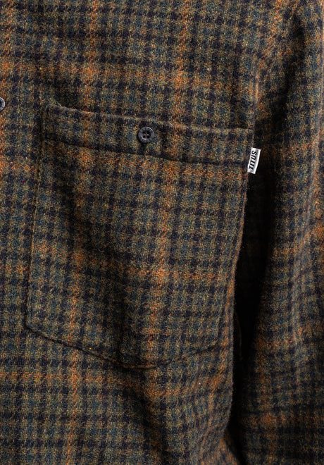 TITUS Willy Hemd-Langarm navy-green checked – Detailansicht 2