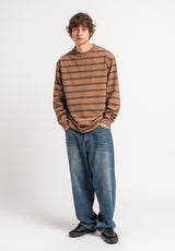 TITUS Icon Stripes Longsleeve darkbrown-striped – Detailansicht 1
