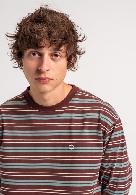 TITUS Icon Stripes Longsleeve darkberry-striped – Rückenansicht