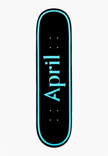 April Skateboards OG Logo Deck blue-black – Vorderansicht