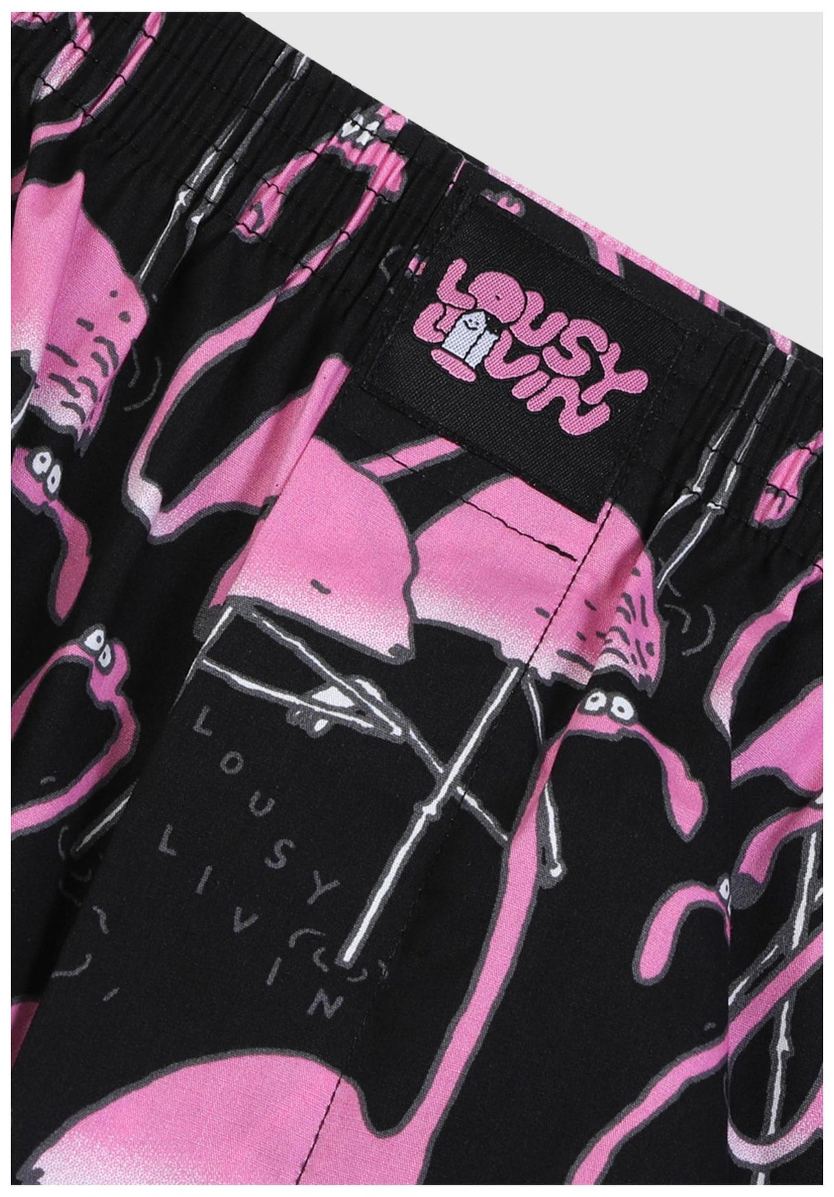 Lousy Livin Greater Flamingos Boxershorts black – Rückenansicht
