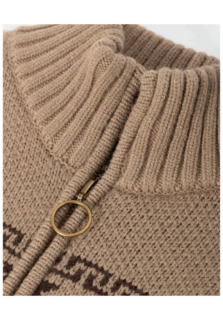 Dark Seas Old Timer Strickjacke timberwolf – Seitenansicht