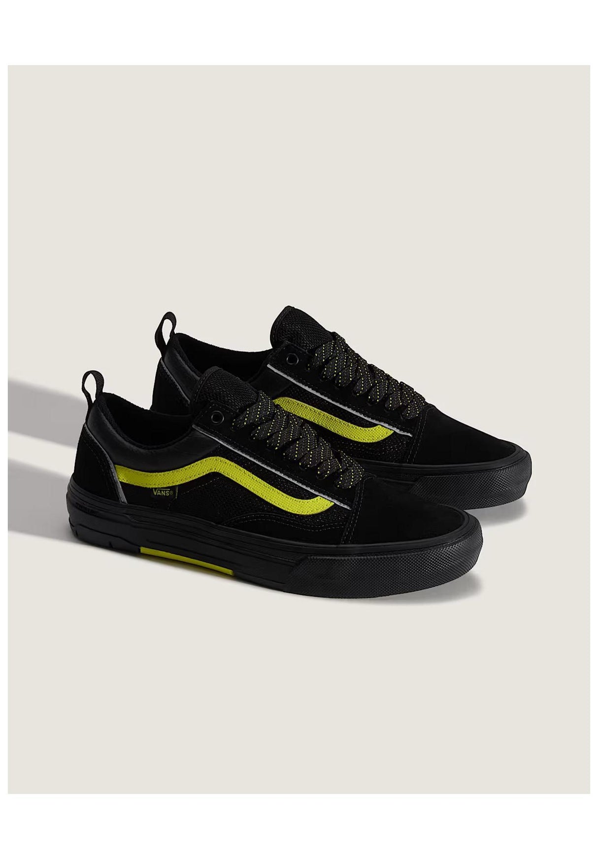 Vans Skate Old Skool Wafflecup Schuhe Jungs reflectiveblack-lime – Rückenansicht