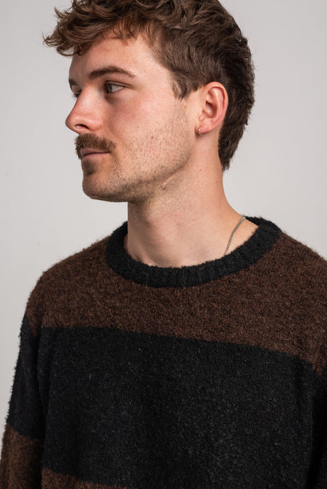 Rules Mavik Strickpullover darkcoffee-black – Rückenansicht