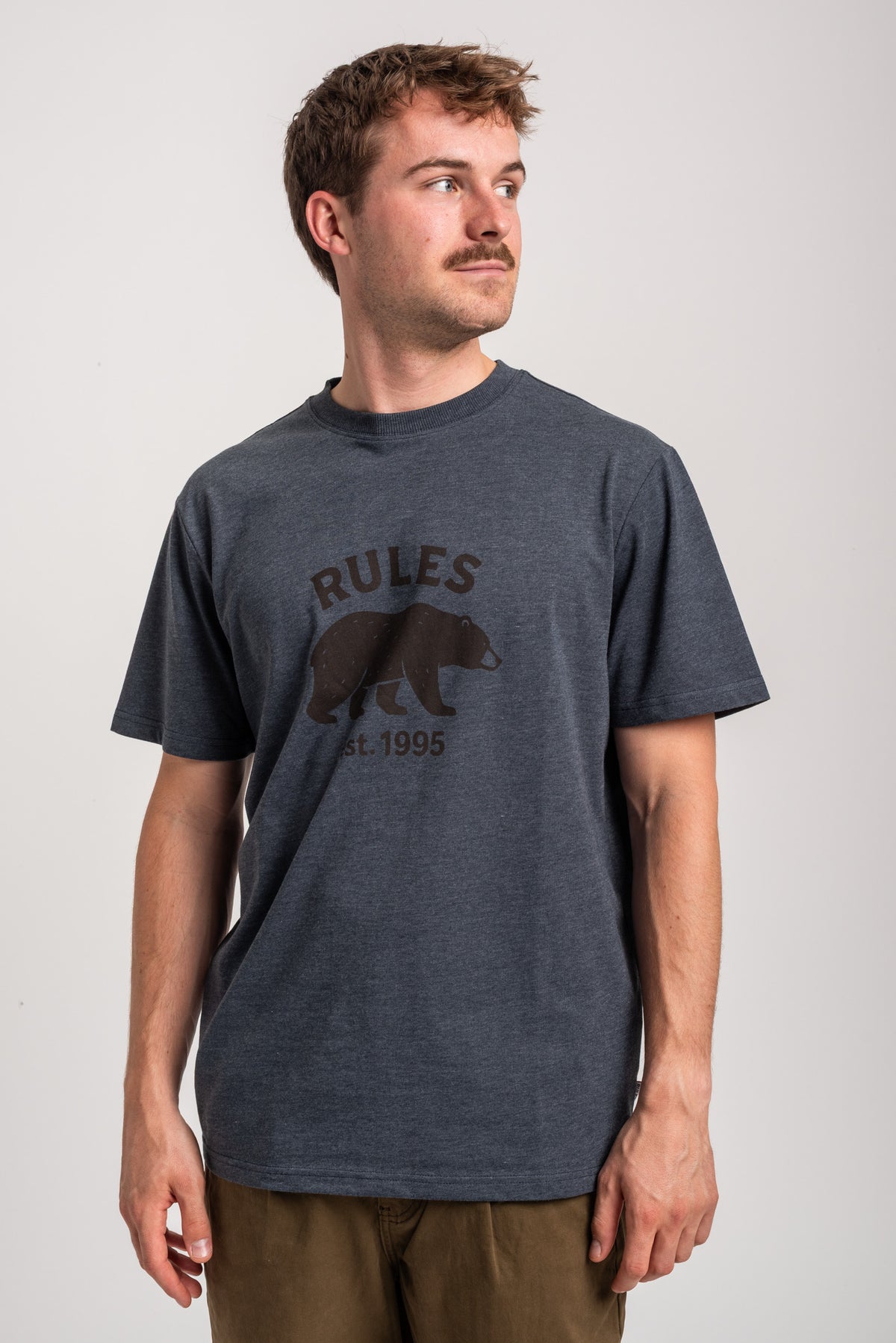 Rules Bear on the hunt T-Shirt fogbluemottled – Rückenansicht