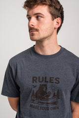 Rules Float Mode T-Shirt fogbluemottled – Rückenansicht